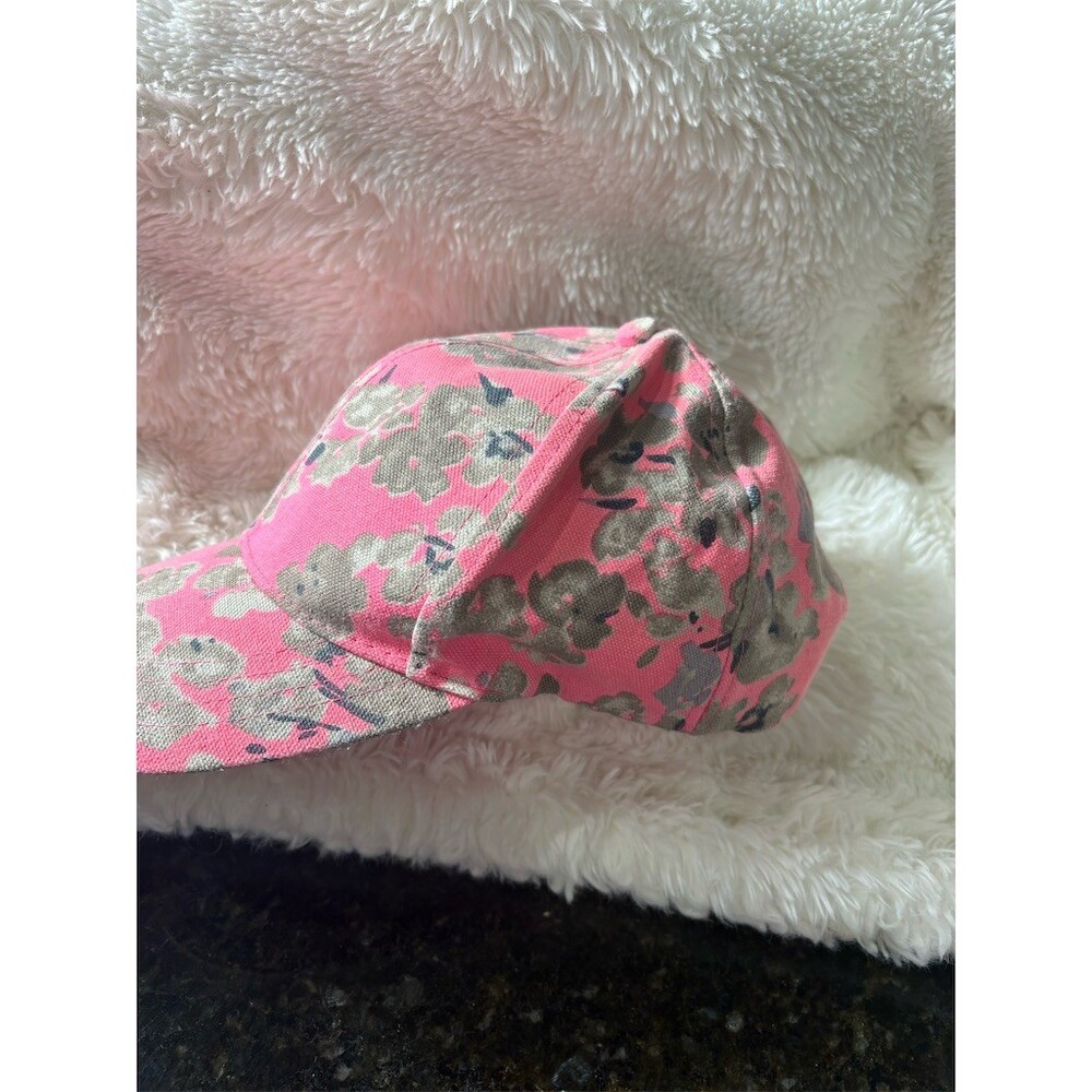 Vince Camuto Baseball Cap Womens One Size Pink Gray Floral Adjustable Hat - Picture 3 of 6